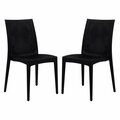 Kd Americana 35 x 16 in. Weave Mace Indoor & Outdoor Armless Dining Chair, Black, 2PK KD2609688